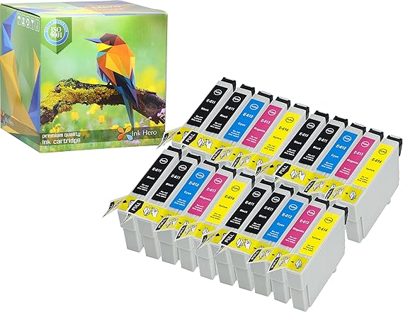 Ink Hero 20-Stück Tintenpatronen Preimum Epson Stylus Office T0615 T0611 T0612 T0613 T0614 D3850 D4200 D68 D68 D68 D88 D88+ D