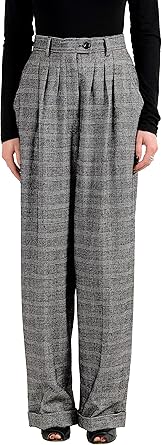 plaid pleated pants
