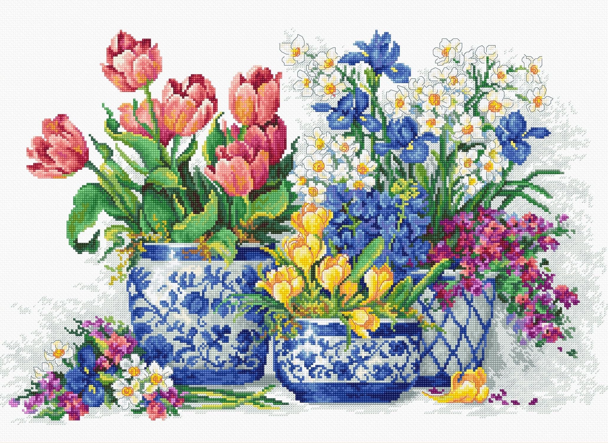 B2386 Spring Flowers - Cross Stitch Kit Luca-S