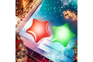 TIALLY Christmas Stars Floating Pool Lights - Glowing Pool Lights That Float - Inflatable Floating Solar Pool Lights for Swimming Pool, Weddings, Patio, Ponds - Christmas Pool Decorations (2 Pack)