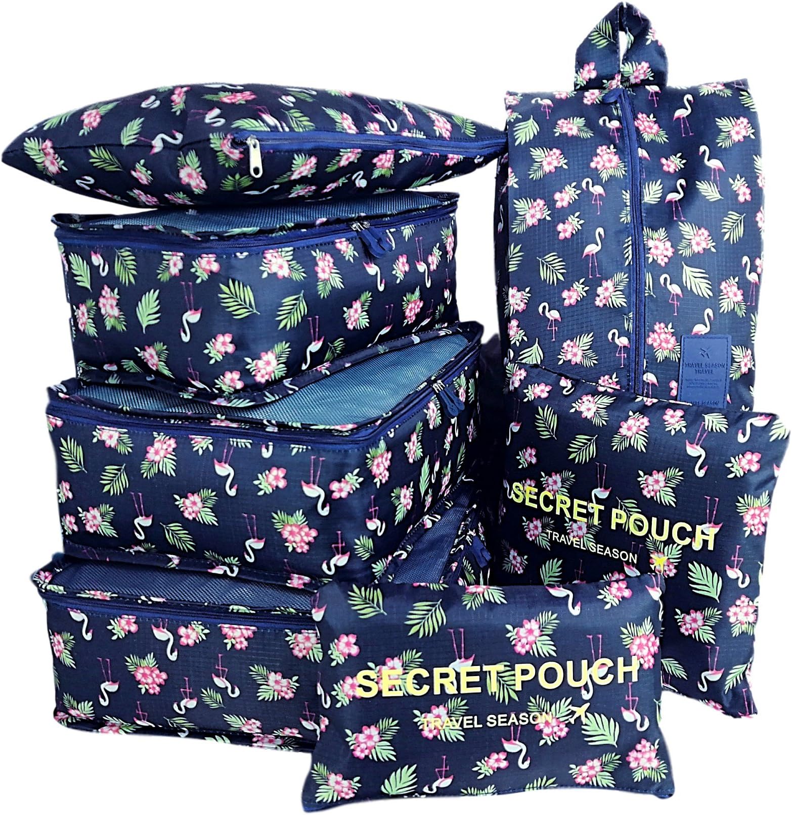 Packing Cubes Backpack Organizers Set for Carry on Travel Bag Luggage Cube (FleetFlamingo7)