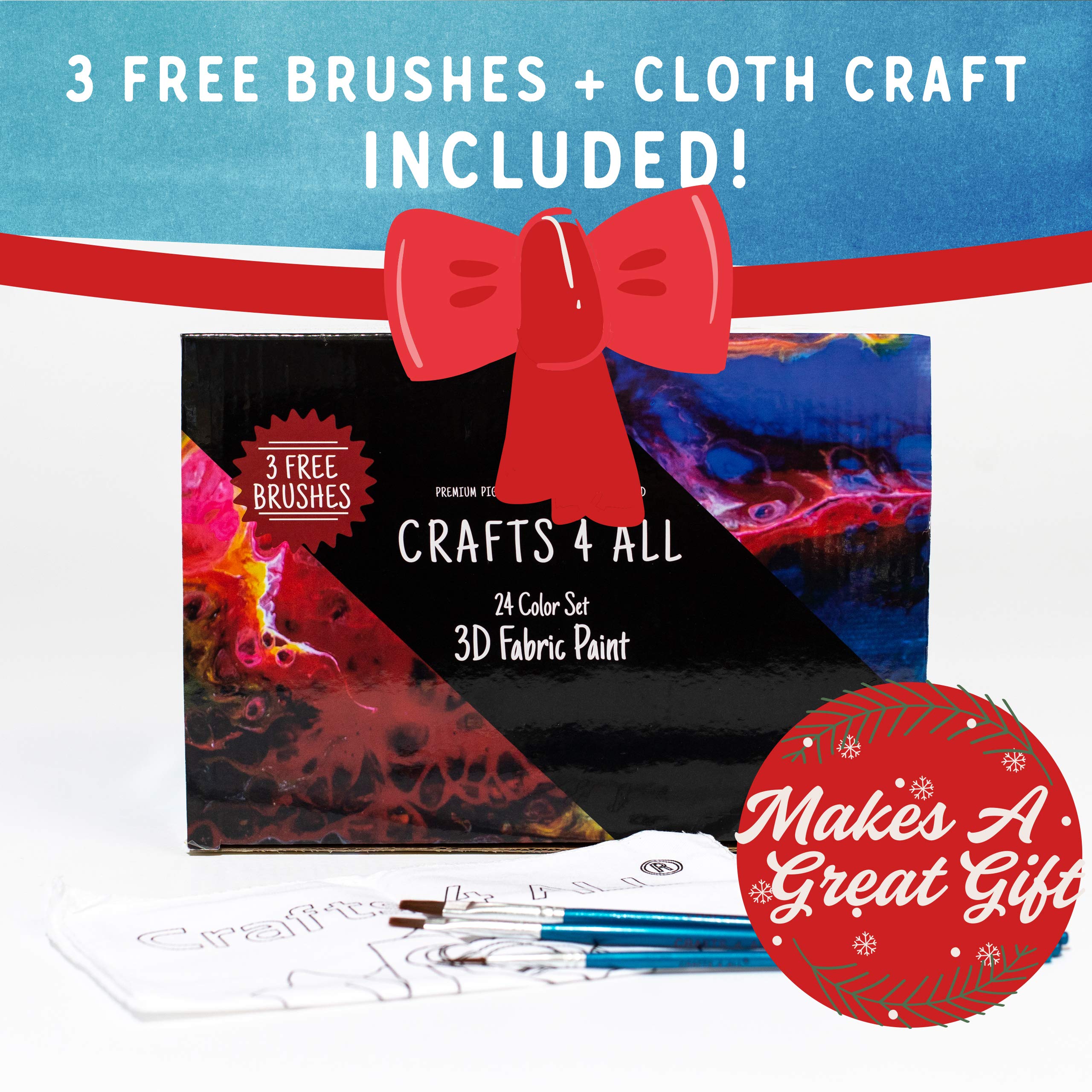 Fabric Paint 3D Permanent 24 Colors Set Premium Quality Vibrant Color