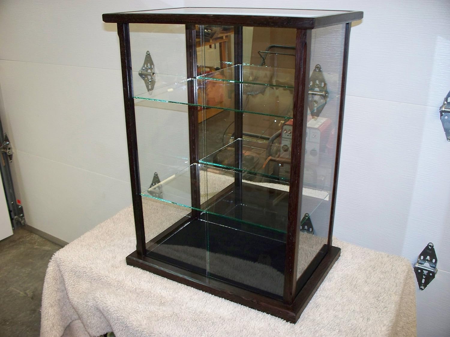 Wenge Wood and Glass Display Case for Miniatures, Models