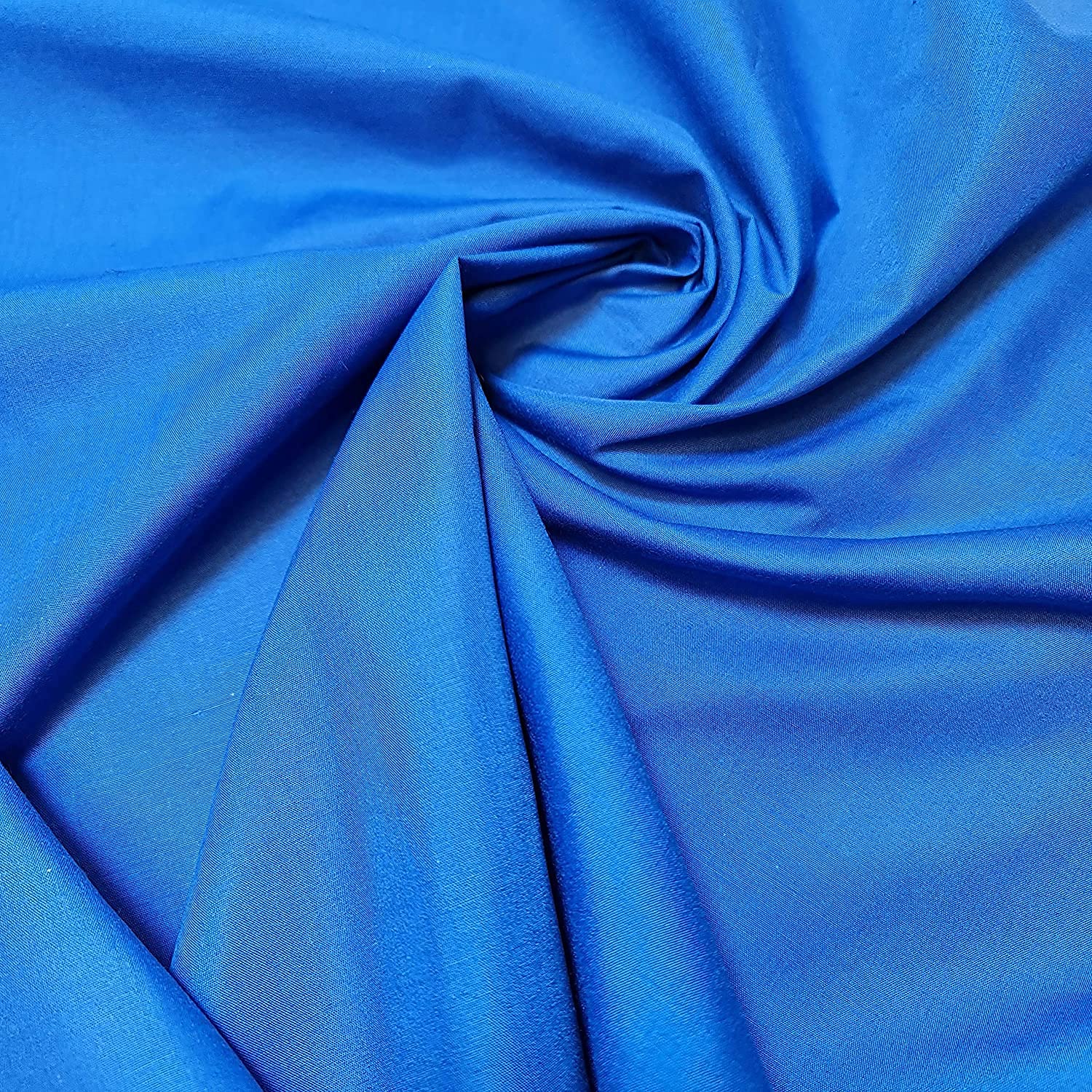 Textile Station Plain/Solid Dyed Polyester Polycotton Dress Craft Fabric Material 44" - 112 cm Wide Sold As 1 Meter Pre - Cut Lengths (Available in 42 Colours) (Royal Blue, 2 Meter)