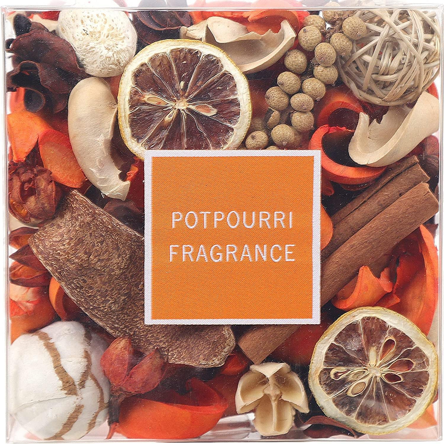 Qingbei Rina Orange Pot pourri, Cinnamon Scented Pot pourri Dried Flowers, Decorative Bowl Vase Filler,Home Fragrance,Bathroom Decor,400g/Large