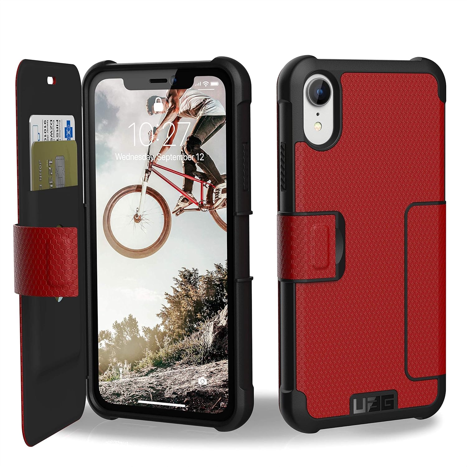 UAG iPhone XR [6.1-inch screen] Metropolis Rugged Folio [Magma] Card