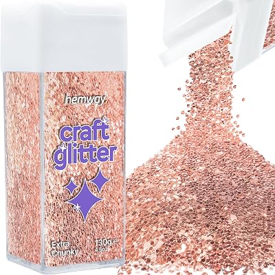 Hemway Glitter Shaker Rose Gold 130g Extra Chunky Craft Glitter