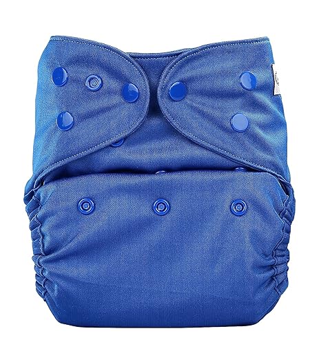 Bumberry Reusable Diaper Cover and 1 Natural Bamboo Cotton Insert (Deep Blue)