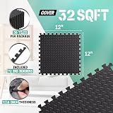 Yes4All M8RZ Interlocking EVA Foam Mats with Border Black 36 Tiles view 2