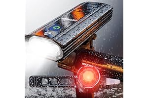 Victagen Bike Lights 5000 Lumens 3LED Bike Lights for Night Riding, Super Bright Bike Light Front and Back, USB Rechargeable Bike Headlight, 6 Modes Bike Headlight, for Adult Bike MTB ebike Lights