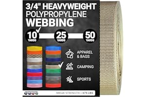 Strapworks Heavyweight Polypropylene Webbing - Heavy Duty Poly Strapping for Outdoor DIY Gear Repair, 3/4 Inch