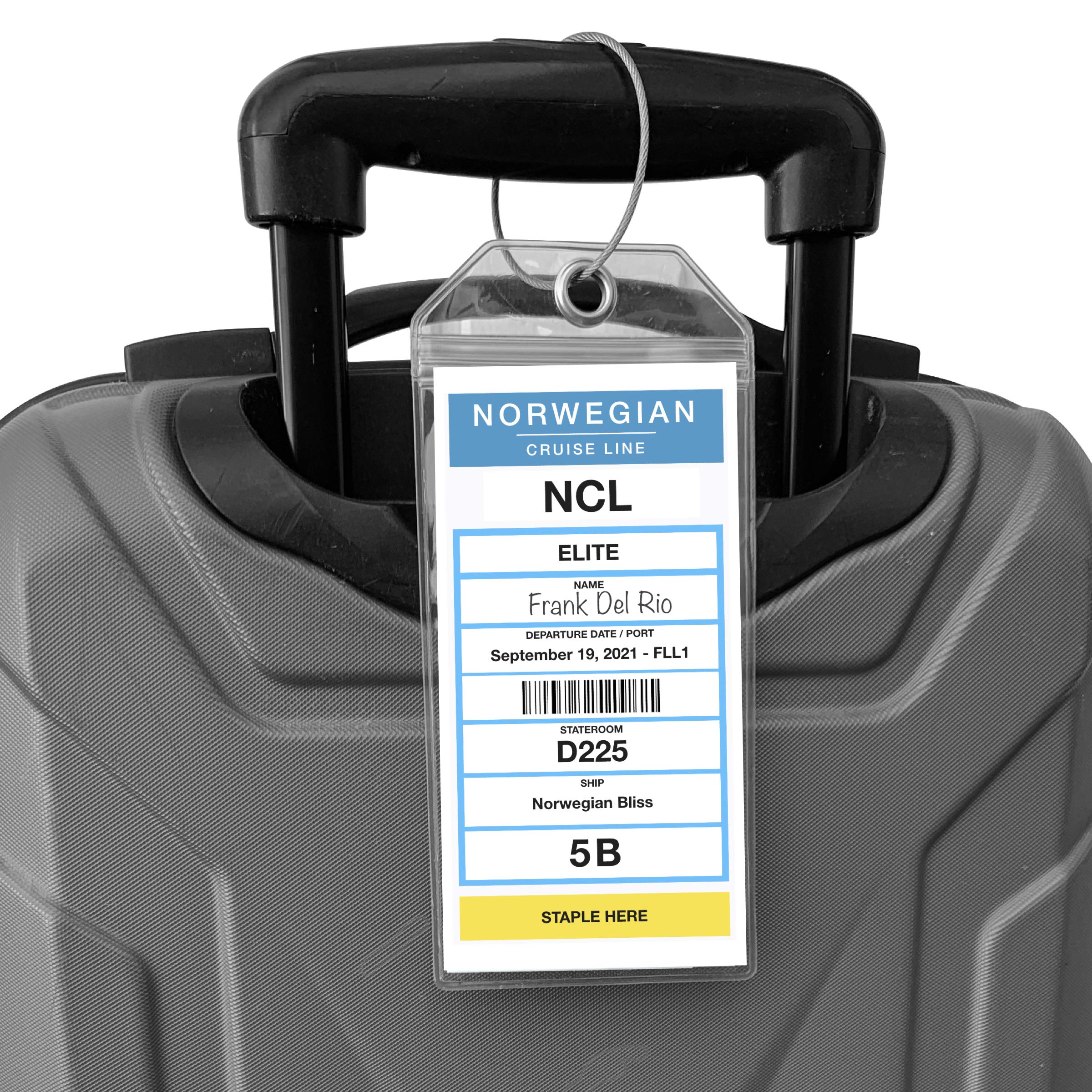 Cruise On NCL Cruise Luggage Tag Holder (4 Pack) – Fits Printed Norwegian Ship Tags – 2025 & 2026 Cruise Essentials – Clear, Durable & Waterproof Luggage Tags for Smooth Sailing