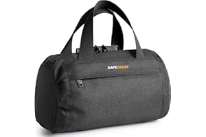 SafeDelux Smell Proof Bag with Combination Lock, Odorless Activated Carbon Fiber Smell Proof Container, Portable Stash Box for Travel, Home, Office & Gifts