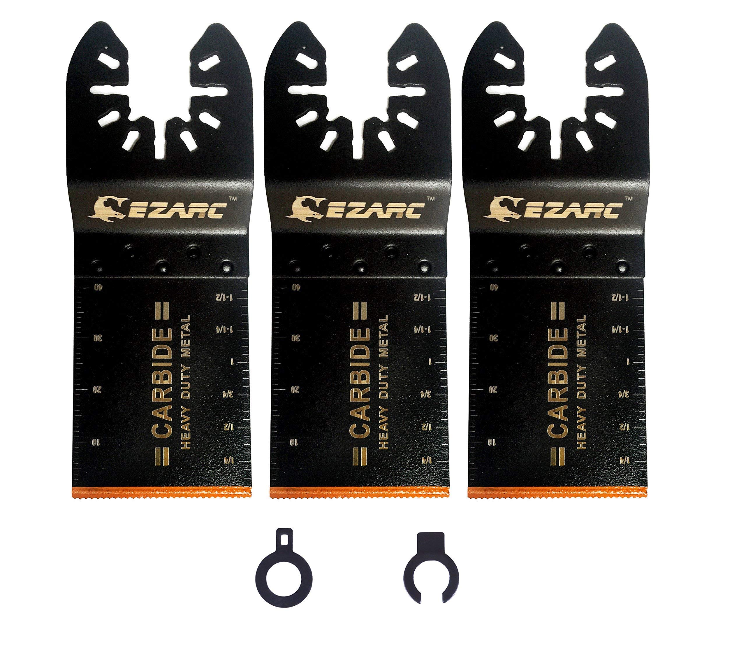 EZARC Oscillating Multitool Blade Carbide Teeth for Hard Material, 3-Pack