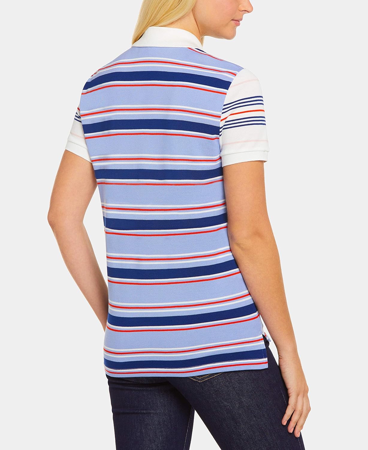 Lacoste Women's Short Sleeve Regular Fit Striped Polo Shirt at  Women’s Clothing store