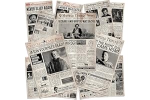 AMD PRINT 12 Pcs Newspaper Horror Posters (8”x12”), Horror Decor, Halloween Poster, Scary Posters And Horror Wall Art Decor, Perfect Retro Bedroom Decor And Vintage Horror Decor - Unframed