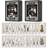 KOPPAL Vintage Cat Dog Portraits Playing Cards | 54 Unique Cards With Backup Deck, 320g black core paper, smooth handling, breed info, blank DIY card, for family game night