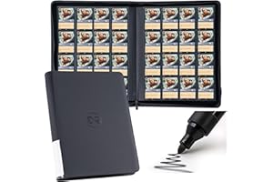 DRZERUI 1000+ Pockets Trading Card Binder, Holds 1024 Trading Cards - 16 Pocket Ringless Trading Card Album for Trading & Sports Cards - Classic Black