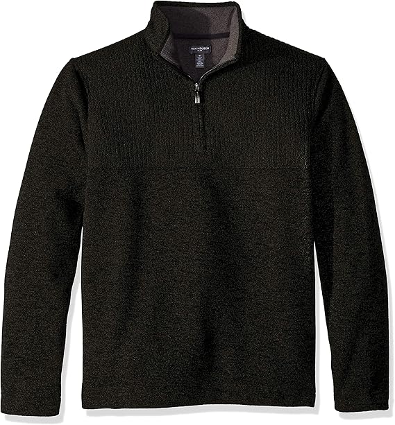 Van Heusen Men's 1/4zip Solid Sweater, Olive Thyme, S Buy Online at