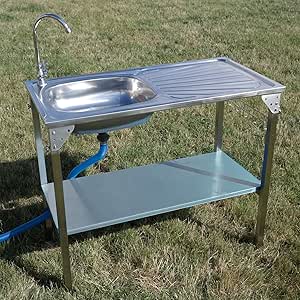 Fregadero con escurridor plegable, de acero inoxidable, perfecto para