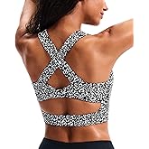 Sports Bras for Women Criss-Cross Back Padded Workout Tank Tops Medium Support Crop Tops for Women