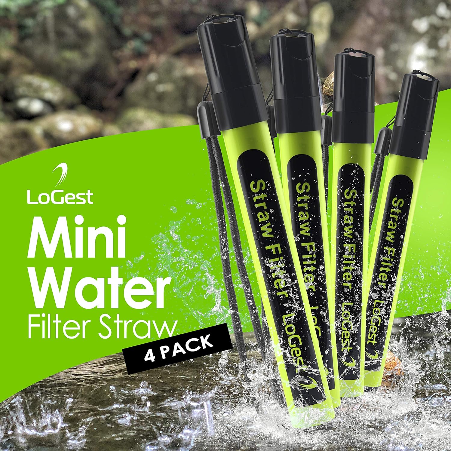 4 Pack Water Filter Straw - Water Purifying Device - Portable Personal Water Filtration Survival - for Emergency Kits Outdoor Activities and Hiking - Water Filter Camping Travel Survival backpacking : Sports & Outdoors