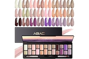 ABAC Nude Color Solid Gel Polish Set,Spring&Summer Hema-free 24 Colors Soak Off Gel Polish Kit with Double-Ended Nail Art Brush for Salon and Nail Art DIY at Home