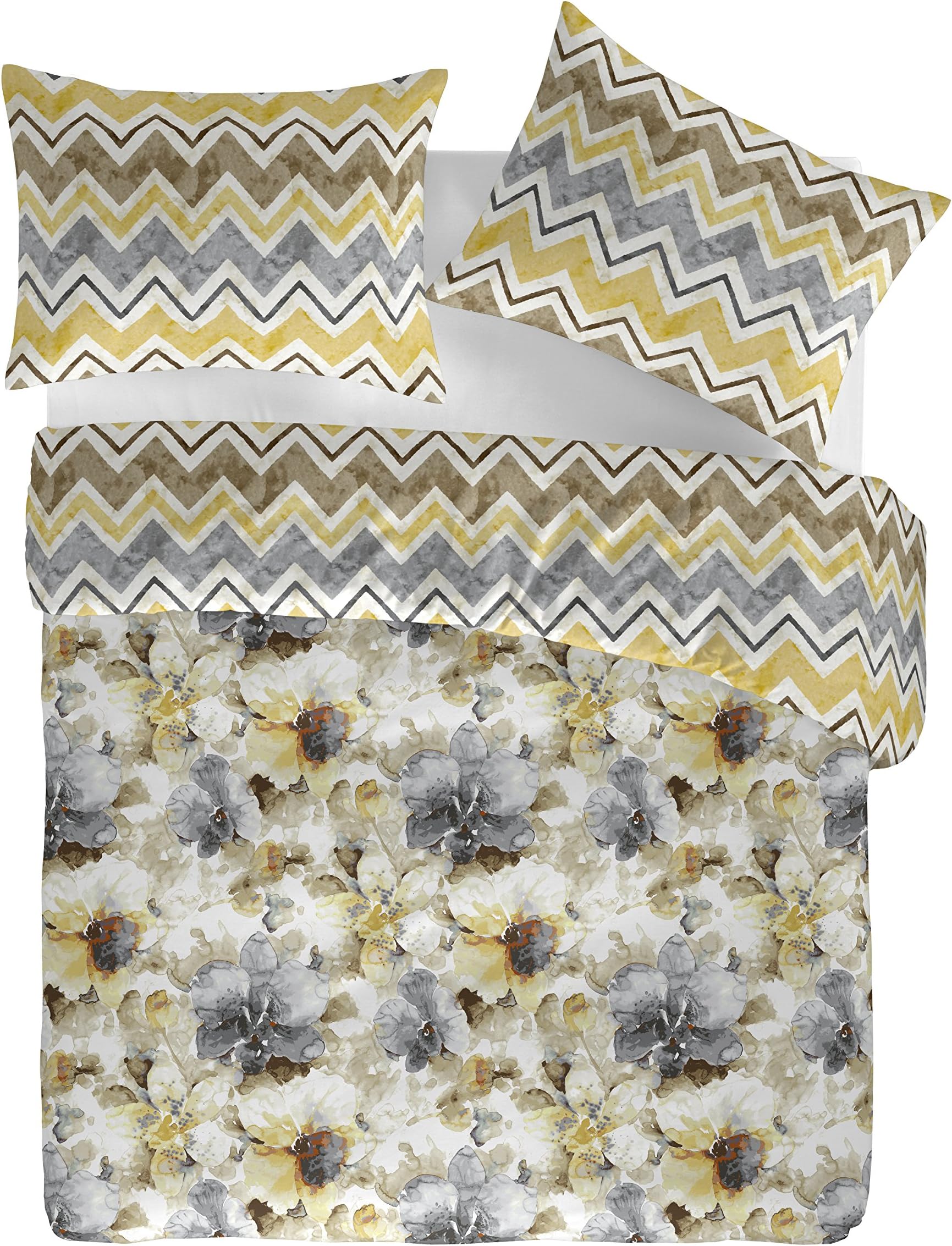 Gouchee Home Nebbia 3pc Duvet Cover, Queen, Yellow