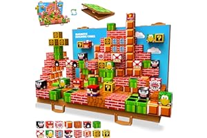 GaHoo Magnetic Blocks, Build 3D Magnet Building Toys World with Magnetic Tiles, Foldable Magnet Board, STEM Sensory Toy for Kids, Toy Building Sets Gifts for Age 3 4 5 6-10 Year Old Boys Girls