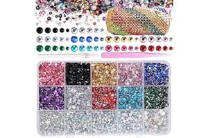CYNAILLI 15000 Pcs Resin Rhinestones for Crafts, Colorful Jelly Resin Rhinestones for Bedazzling Gems Mix Sizes Flatback Gems Jewels for DIY Mugs Tumblers Bottles Clothing Shoes Nail Art