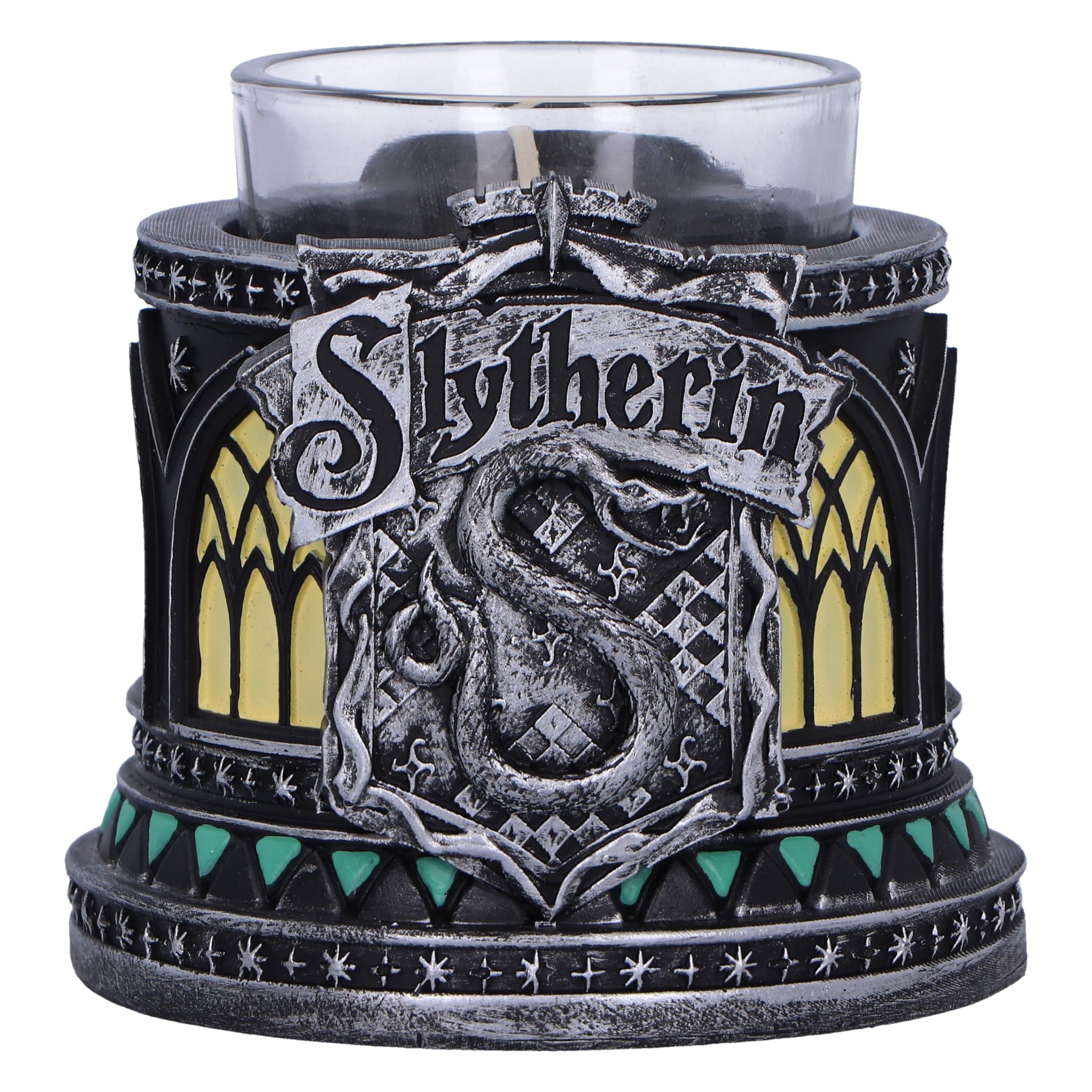 Nemesis Now Harry Potter Slytherin Tea Light Holder 7.5cm, Resin, Silver, Officially Licensed Harry Potter Merchandise, Slytherin House Decor, Cast in the Finest Resin, Expertly Hand-Painted