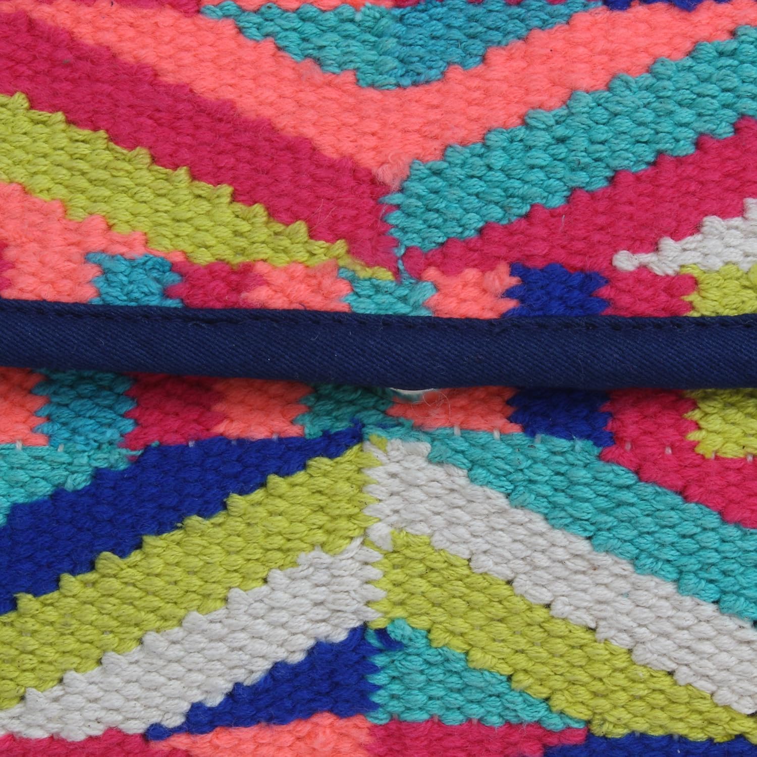 diwaah women's cotton clutch with magnetic snap, multicolour