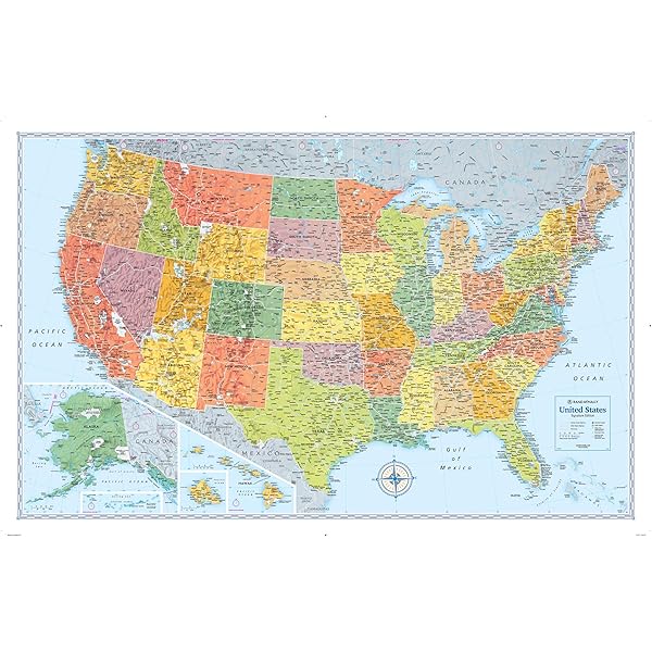 Amazon.com : Rand McNally Signature Edition U.S. Wall Map