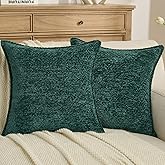 FUTEI Teal Decorative Throw Pillow Covers 18x18 Inch Set of 2,Soft Grainy Textured Cushion Cases,Modern Home Decor for Couch Bed Living Room