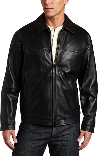 Perry Ellis Men's Lambskin Leather Open Bottom Jacket at Amazon Men’s ...