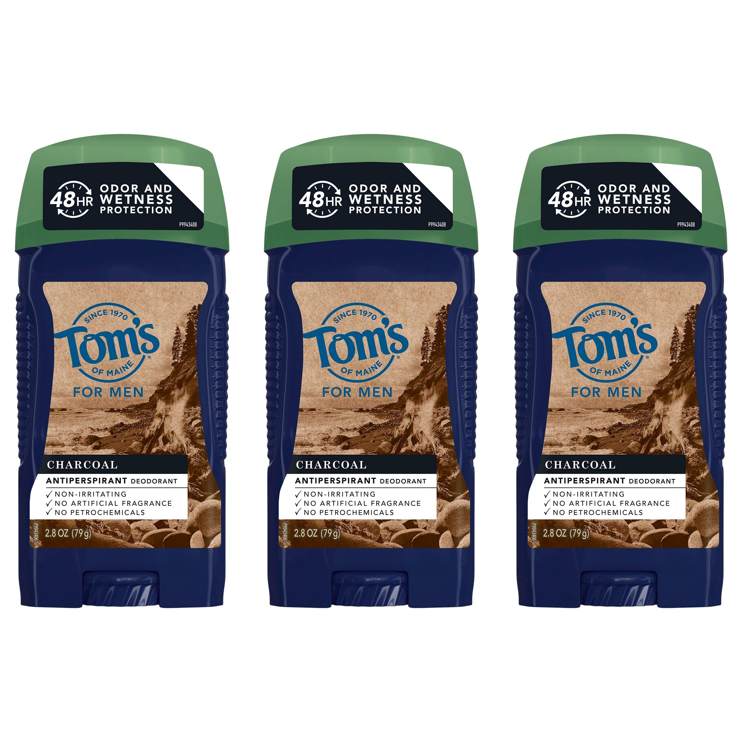 Tom&amp;#39;s of Maine Natural Charcoal Antiperspirant Deodorant for Men, 2.8 oz. 3-Pack