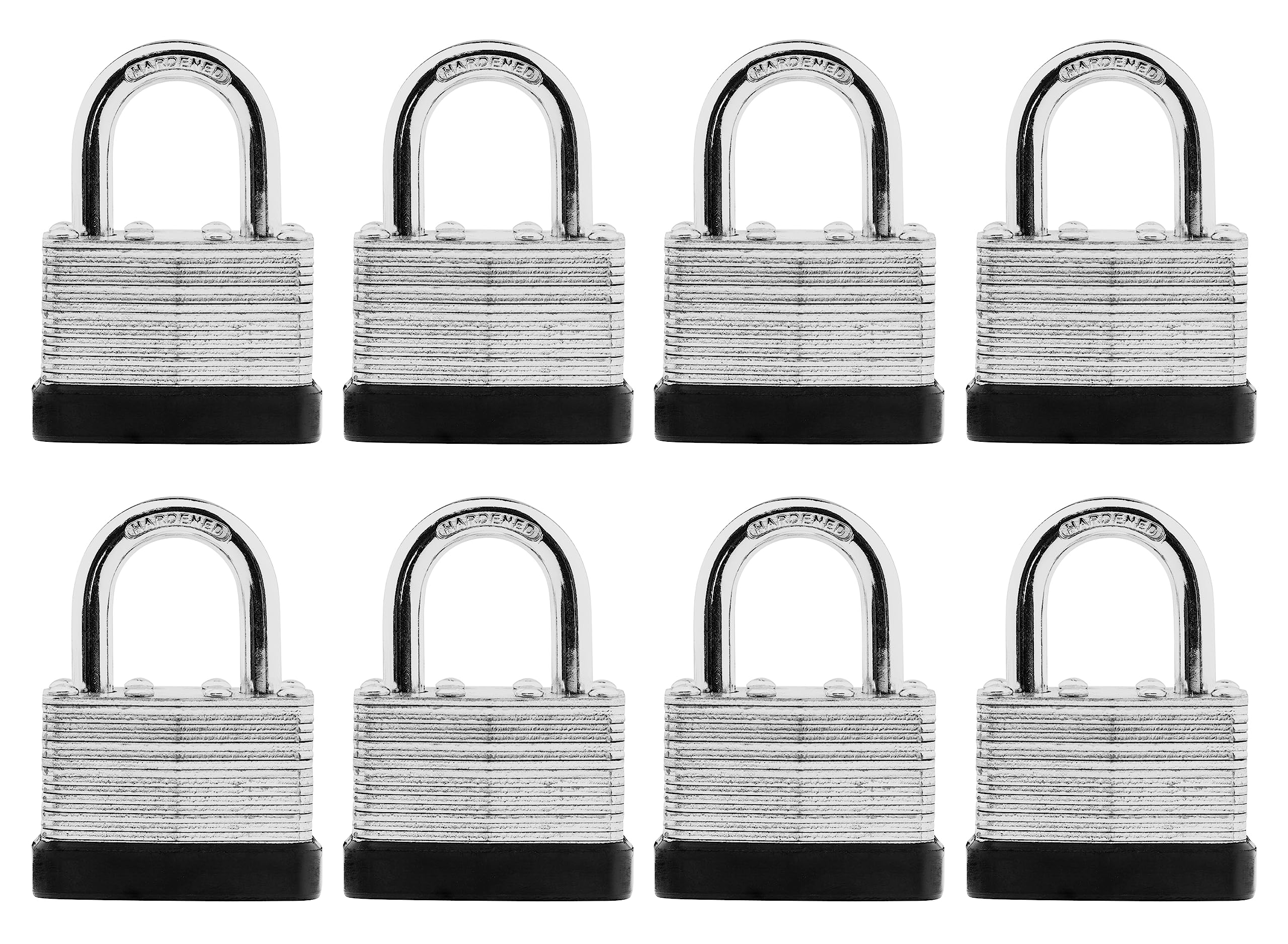 Photo 1 of SafiSwords 8-Pack Keyed Alike Laminated Steel Padlocks Keys, 1-3/4" Wide, Heavy Duty Pad Lock Set with Same Keys