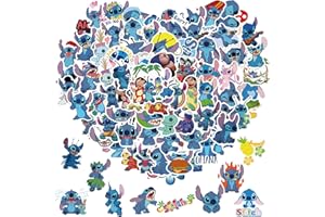 YONGAI 100Pcs Stitch Stickers for Kids, Cute Lilo Stitch Cartoon Sticker Party Favors for Teen, Stitch Decal Gifts, Waterproof Vinyl Sticker for Water Bottle Laptop Phone