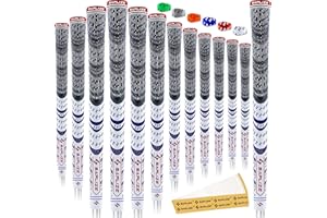SAPLIZE Cross Cord Golf Grips Set of 13 Grips with Tape or Full Regripping Kit, Std/Mid/Jumbo, Low Taper Design, Multi-compound Hybrid, Anti-Slip Golf Club Grips, CL03 Series