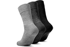 Gripjoy Non-Binding Diabetic Socks with Grippers - Loose Fitting & Stretchy - Unisex - 3 pairs
