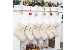 LUBOT Initial Christmas Stockings Letters Stocking Monogram Alphabet Sequin Embroidery 20" Personalized Custom Name Xmas Family Stocking Large Fireplace Decor Gold Letter A