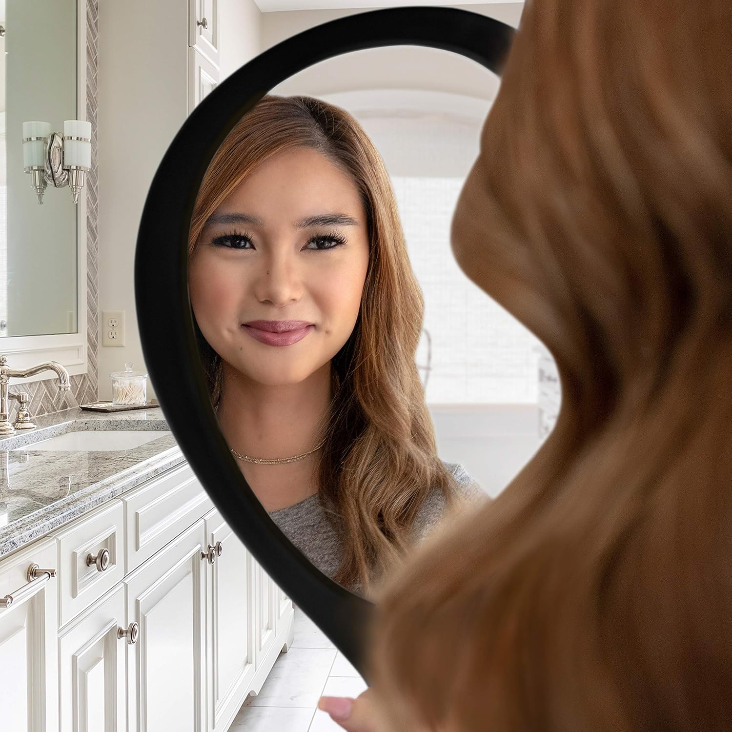 Zadro Teardrop Hand Mirror, Large, Black: Beauty