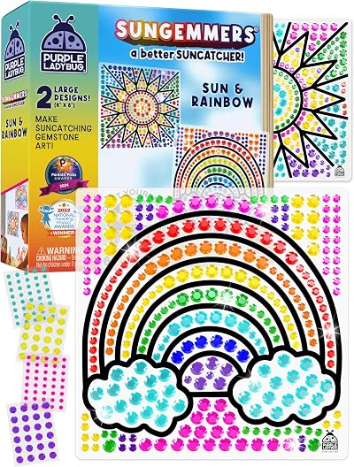 Purple Ladybug SunGemmers Suncatcher Kit Kids 5+ No-M mess Craft Set