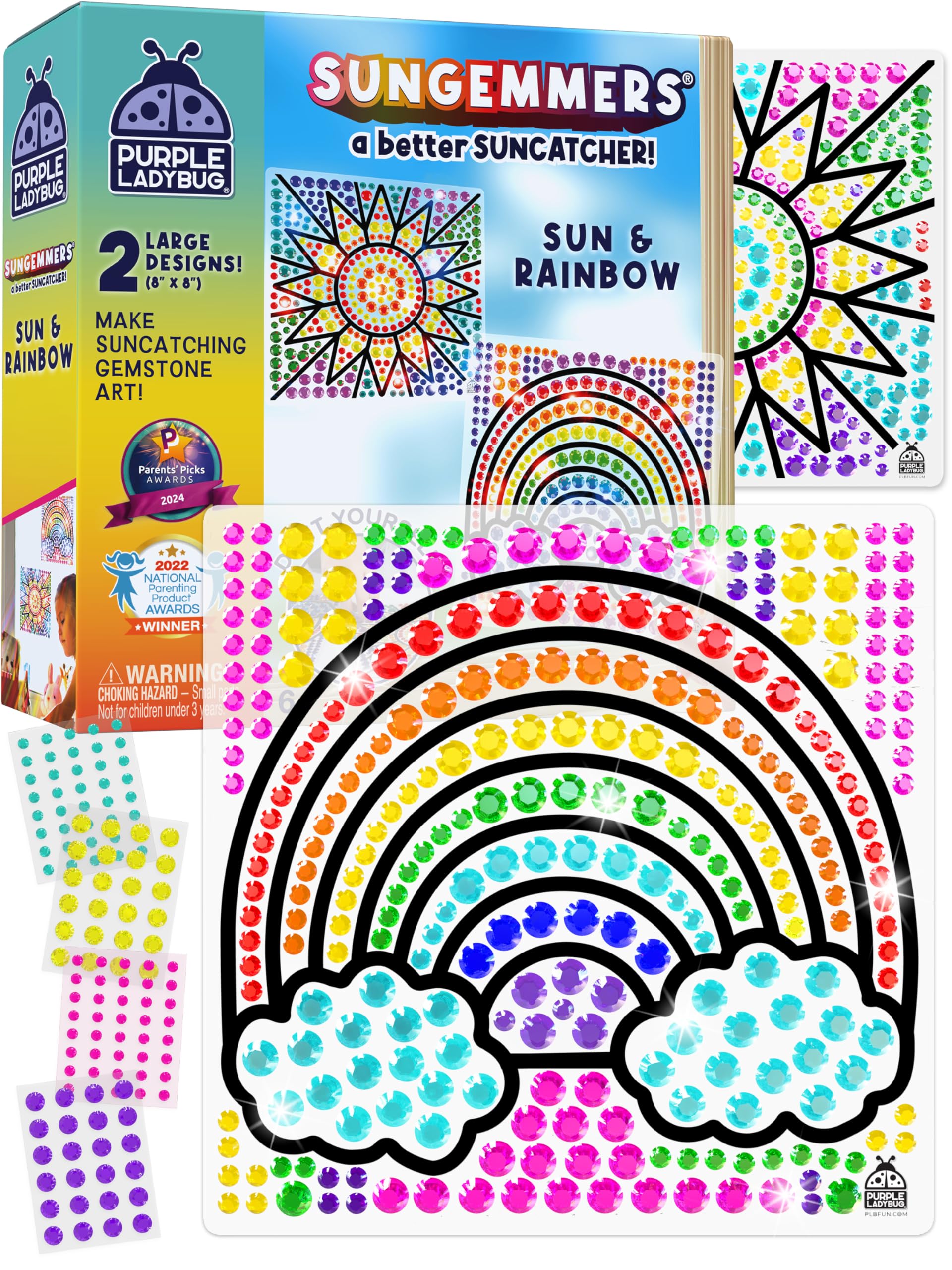 SunGemmers DIY Suncatcher Craft Kits for Kids Ages 5+ - Easter Gifts for Kids - 6 Year Old Girl Gifts Idea, Window Art for Kids, Girls Birthday Presents, No-Mess Art and Craft Set for 7 Year Old Girls
