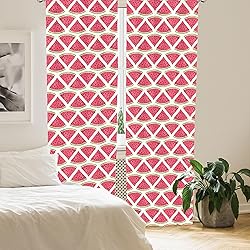 Lunarable Watermelon Curtains, Watermelons Retro