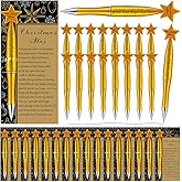 Sayglossy 24 Sets Christmas Christian Gift Bulk Christmas Church Gifts Gold Star Pens with Star Printed Religious Inspirational Cards for Xmas Sunday School Party Favors