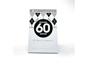 CREATIVE COUNTDOWN 60 day Retirement Count Down 5.75"x3.75" Black and white Tear Off Countdown Calendar Table and desk Unit - perfect for Office, event, corporate and door gifts
