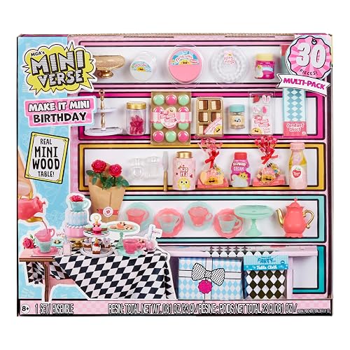 MGA's Miniverse Make It Mini Birthday Multipack - Mini Collectibles, DIY, Crafts, Resin Play, Replica Items, Novelty, Party Favours, Pinata, For Collectors & Kids Ages 8+, NOT EDIBLE