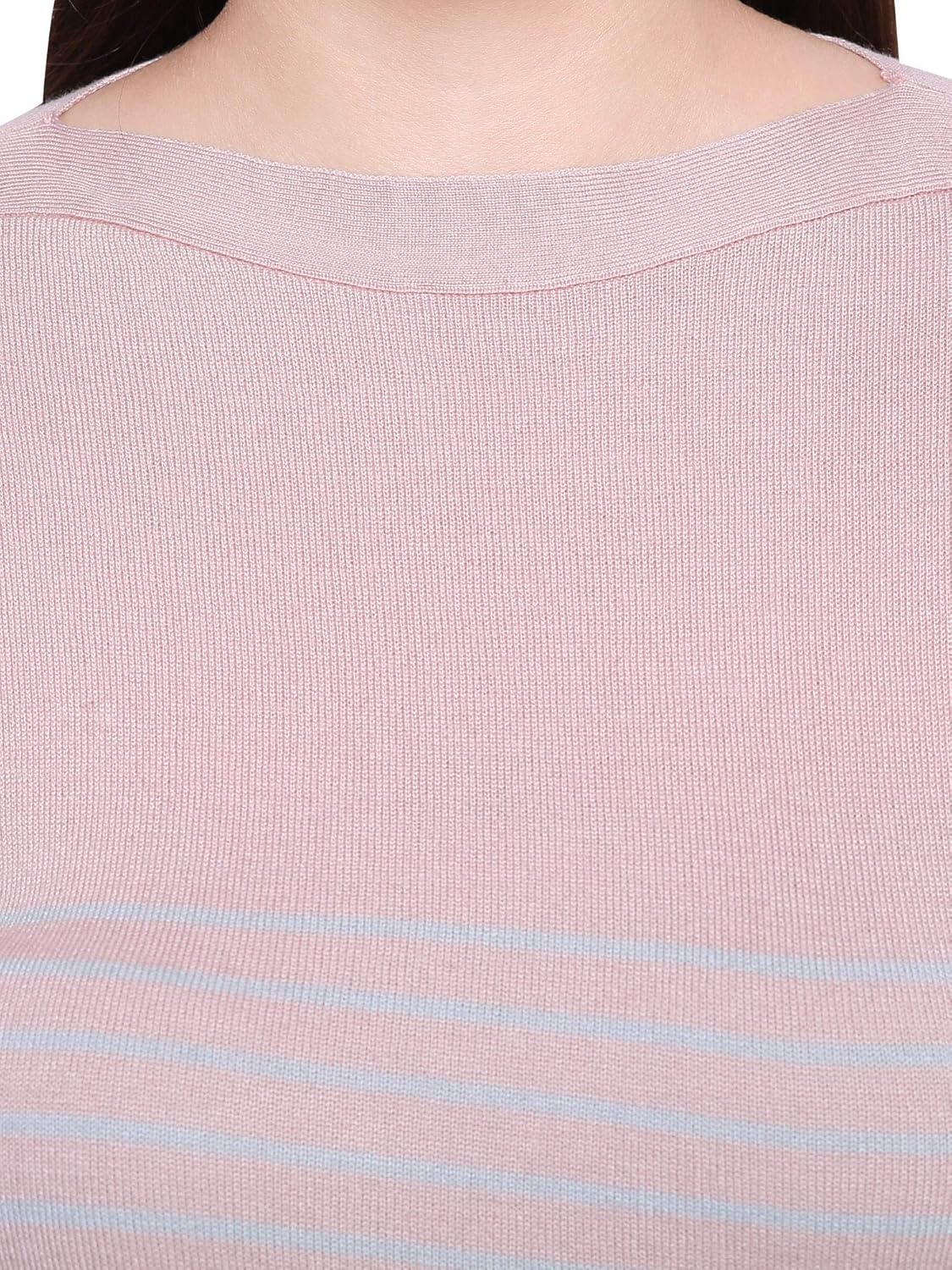mansicollections pink with grey stripes sweater for women