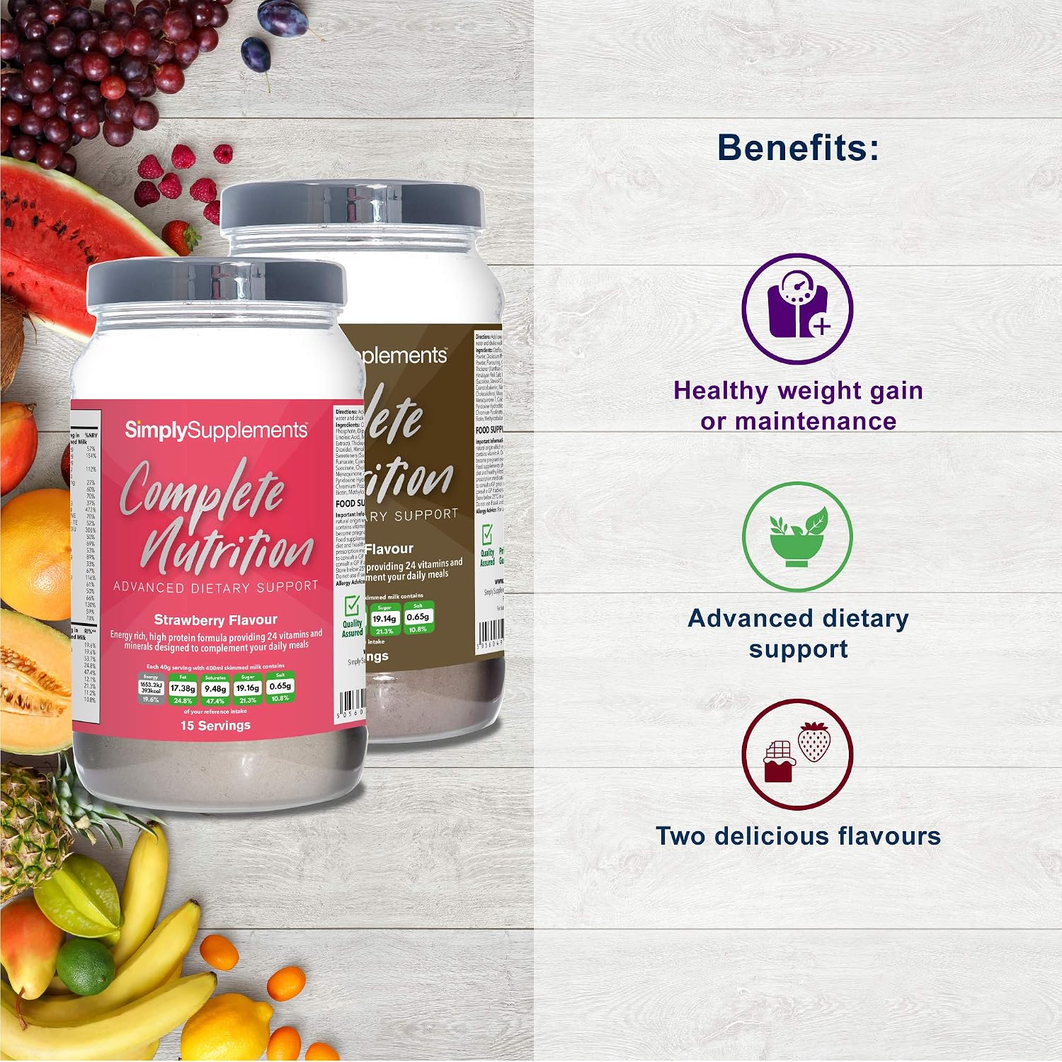 Build Up Drink | Ideal for Gaining Weight | Formulated for The Elderly or Recovering from Illness | Tasty Strawberry or Chocolate Flavour | UK Manufactured (Strawberry) - Image 3